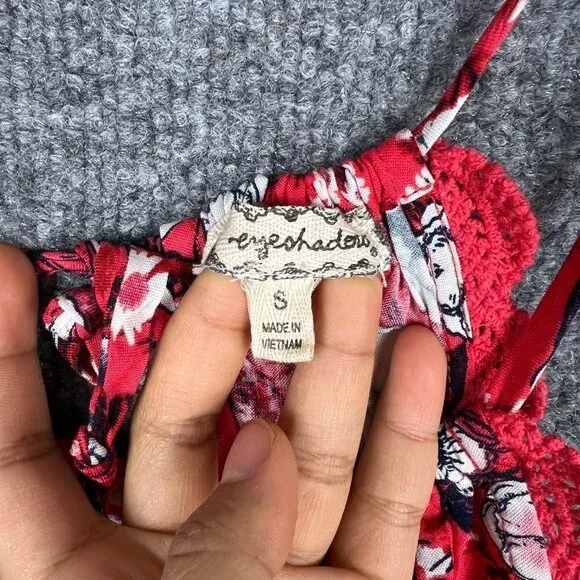 NWT Eyeshadow Red Floral Halter Romper Sz S Play Suit Boho - Picture 4 of 10